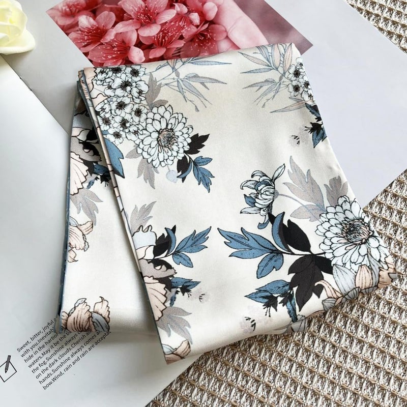FONYVE Silk Head Scarf for Hair Fashion Headwrap for Women Lightweight Neck Tie - Image 1